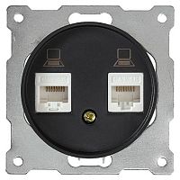 Розетка компьютерная без рамки OneKeyElectro Florence 2-м. RJ45 5e черный картинка